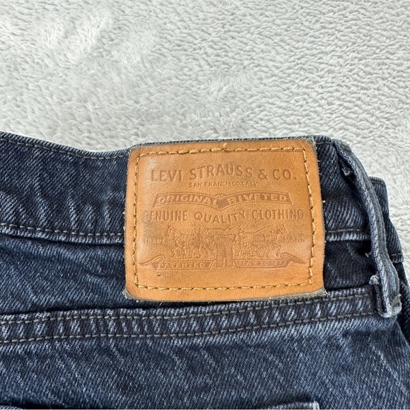 Levi's Big E Wedgie Straight Women's Jeans 35x26 Black Denim - Picture 5 of 12